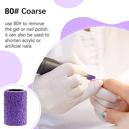 Difenni Sanding Bands For Nail Drill,Colorful Nail Sanding Bands 210Pcs Nail Drill Sanding Bands 80#150#240#Coarse Fine Grits With Rainbow 3/32" Mandrel Bit For Electric Nail Drill Nail #TOP1