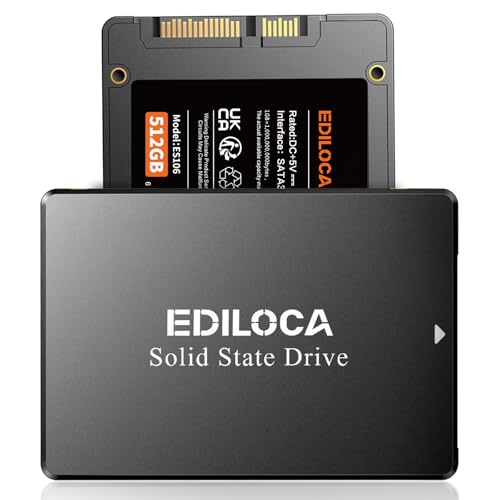 ES106 Disque Dur Interne SSD 512 SATA III 2,5" 3D Nand Jusqu'à 550 Mo/S en Lecture, Mise à Niveau de MéMoire Et Stockage pour PC ou Ordinateur Portable SSD 512 Go
