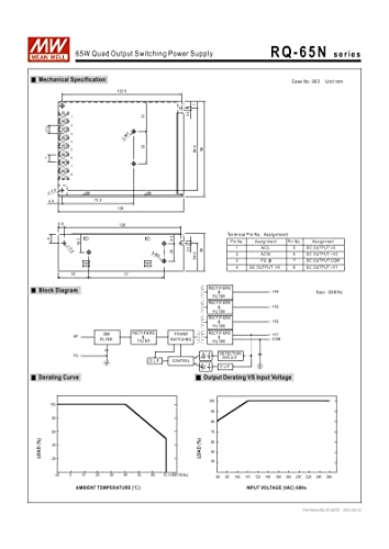 Image of Mean Well RQ-65B /RQ-65C /RQ-65D 65W Quad Output Switching Power Supply 100% Authentic (RQ-65B)