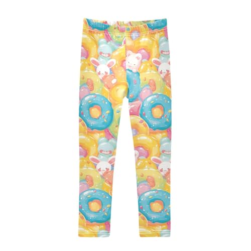 KLL Newborns Rabbit Bear Candy Donut Bubble Toddler Girls' Basic Leggings Soft High Waisted Yoga Pants Gym