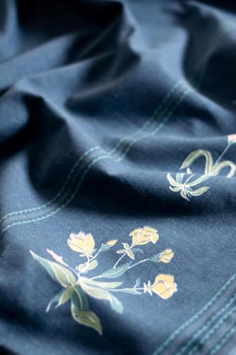 Image of Tranquebar Curtain Co. Cotton Curtains 8 Feet Long Set of 2,60-65% Room Darkening,Multi Blue Gul Print,Door Curtains 8 Feet Set of 2,Door Curtains 8 Feet Set of 2,BackTabs, Gul (244 cm)-Set of 2