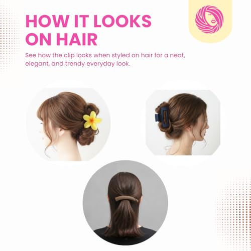 Image of Colorful Hair Claw Clips for Women and Girls | Aesthetic Clutcher Mix Color (6 pc)