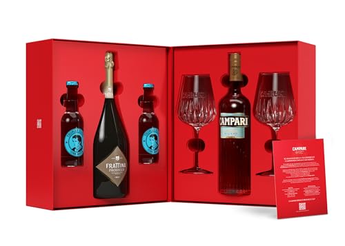 Campari: aperitivo alcolico italiano ottimale come base per il classico e contemporaneo Spritz, dall'aroma intenso, piacevole gusto amaro e dal colore rosso vibrante