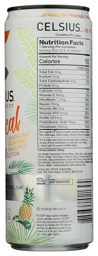 CELSIUS Sparkling Tropical Vibe, Functional Essential Energy Drink, 12 Fl Oz - Thumbnail 5