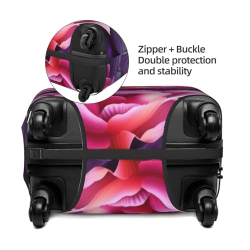 Flower Leaves Purple Red Flower Print Luggage Suitcase Covers Elastic Washable Luggage Protector Luggage Covers For Suitcase4