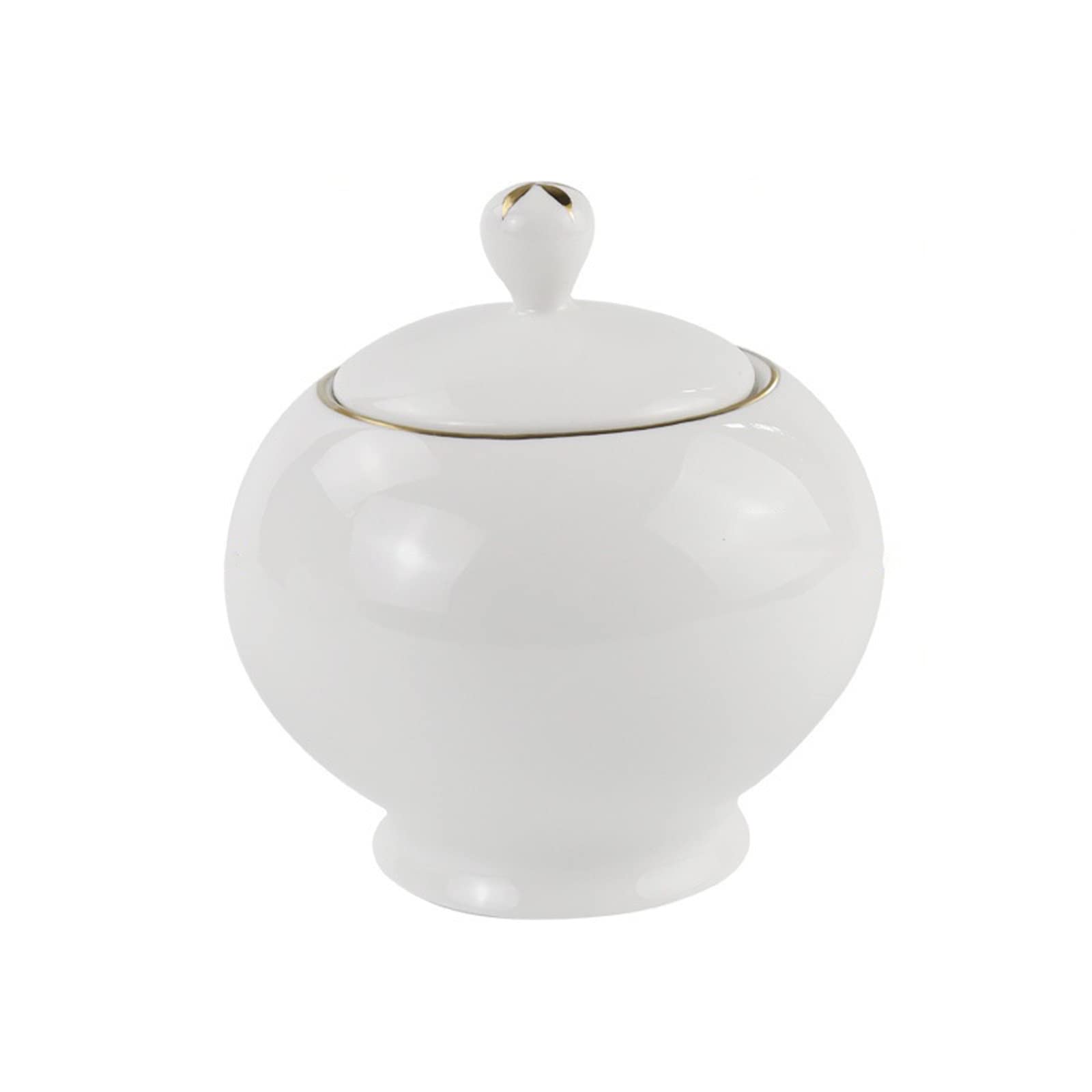 Cukrowa miska europejska cukiernicza praktyczny szczelny słoik prosta ceramiczna cukiernica akcesoria do kawy rozmaitości ziarno przekąska zbiornik na kawę garnek na cukier / pojemnik na cukier (kolor: złota krawędź)