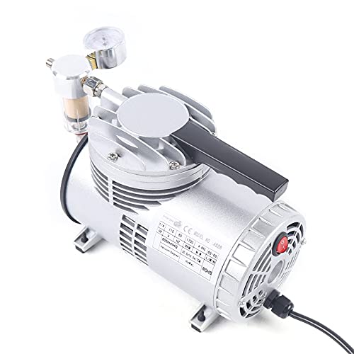 1/6HP Oilless Diaphragm Vacuum Pump, with 20-23L/min Air Flow, Lab Oilless Vacuum Pump for Food Packaging, Crafts & Processing (1450-1700RPM)