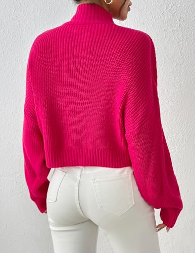 Image of Libsorge Womens Cute Lightweight Turtleneck Ultra Cropped Sweaters Spring 2025 Ribbed Knit Crop Thin Pullover Sweater