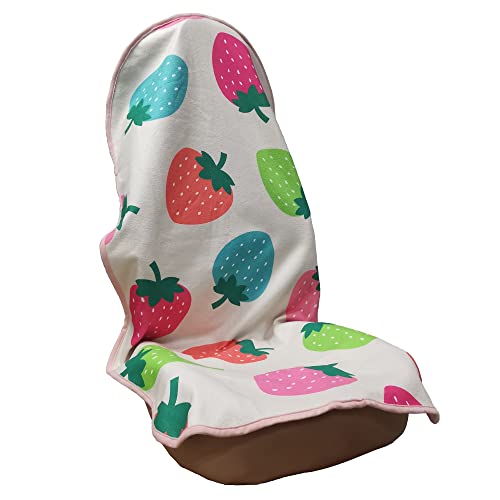 Image of Car Seat Cover Protector Front Seats,for Gym Workout,Running,Swimming,Beach and Hiking,Waterproof Sweat Towel Bucket Seat Covers for Cars SUV Trucks (Strawberry, 1Pcs)