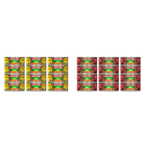 Genova Premium Yellowfin Tuna Bundle - Lemon & Herbes de Provence and Calabrian Chili Infused Olive Oil, 5 Ounce Cans (Pack of 12, 2 Flavors)