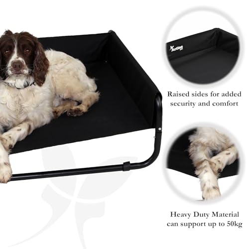 Actiaspet - Elevated Dog Bed/Steel Frame with Raised Sides | Black or Grey (Black, Medium) - Image 6
