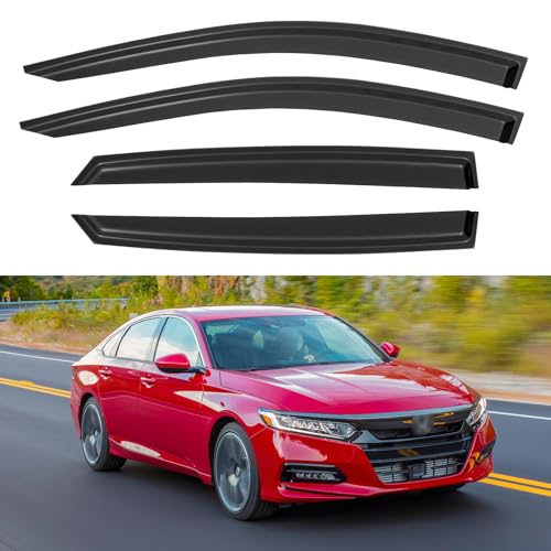 Image of Window Visors Rain Guards for 2018-2023 Honda Accord, Out-Channel Window Vent Wind Deflectors Visors Shades for 18-23 Accord 19 20 21 22