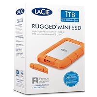 LaCie Rugged Mini Externe SSD 1TB, 40 Gb/s, 2.000 MB/s,kompatibel mit PC/Mac/iPad/Thunderbolt 4 u. 3, Data Rescue Service (STMF1000400) – Ansicht 7