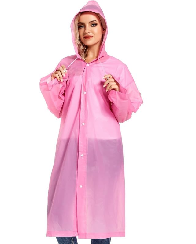 Image of OKARA EVA Waterproof Rain Coat Hooded Outdoor Water Resistant Suit Portable Men and Women