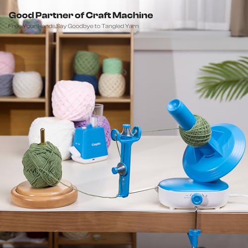 Image of Caydo Wooden Yarn Holder for Knitting and Crocheting, Easy Install and Operate Yarn Spinner Holder, Yarn Spinner with Yarn Storage, Perfect Crochet Gift for Craft Enthusiasts - Large