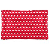Jihqo Dog Bed Mat Polka Dots Red White Large Dogs Crate Pad Washable Non-Slip Soft Pet Sleeping Mattress 36'x24'