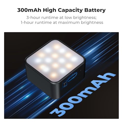Image of K&F CONCEPT LM61 Magnetic Mini Light for DJI Osmo Pocket 4 /3, 1W USB C Rechargeable Auxiliary LED Fill Lighting, Color Temperature 3 Levels Adjustable 3000K /4500K /6000K, Brightness 2 Levels Video Lamp