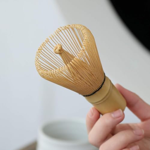 TEANAGOO Matcha Set, Bamboo Whisk (Chasen), Matte Black Whisk Holder, Traditional Scoop (Chashaku) - Image 2