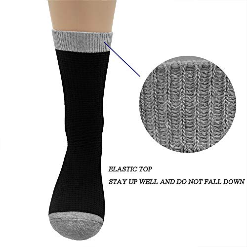 Ait fish Men's 100% Cotton Waffle Knit Crew Casual Socks Lightweight Colorful Dress Socks