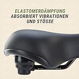Prophete Touren-City-Sattel mit Vollschaumpolsterung & Elastomerdämpfung, bequem & stoßdämpfend...