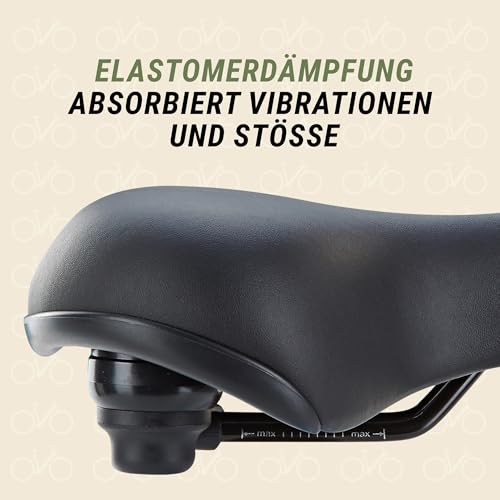 Prophete Touren-City-Sattel mit Vollschaumpolsterung & Elastomerdämpfung, bequem & stoßdämpfend...