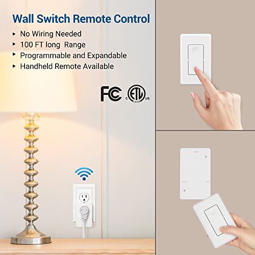 Dewenwils Wireless Remote Wall Switch And Outlet, Plug In Remote Control Outlet Light Switch, No Wiring, Expandable, 100Ft Rf Range, Etl Listed (2 Switches And 1 Receiver) #TOP1