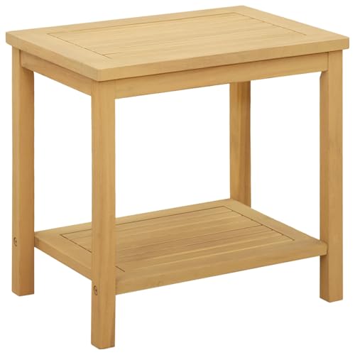 Générique Table d'appoint en Bois d'acacia Massif 50 x 35 x 45 cm, Table Rustique pour intérieur et extérieur, idéale pour Jardin, Patio ou Salon