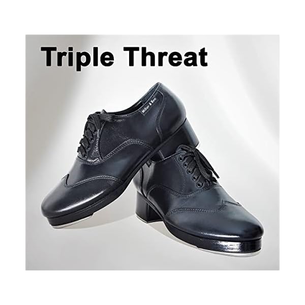 Miller & Ben Tap Shoes, Triple Threat, All Black Professional Tap Shoes - Image 3