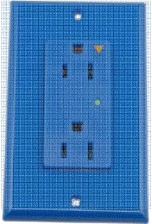 Leviton 5280-IGG 15-Amp, 125-Volt, Decora Plus Duplex Receptacle, Straight Blade, Industrial Grade, Isolated Ground, Surge with Indicator Light, Gray