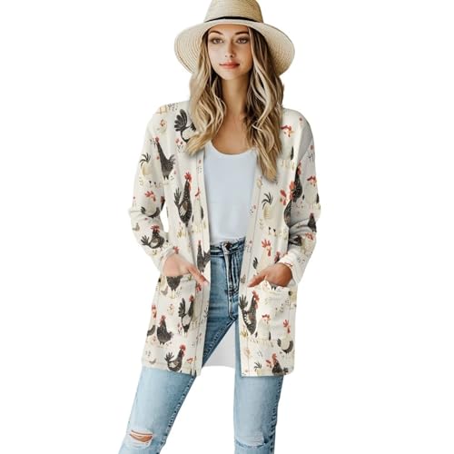 Image of Womens Open Fron Cardigan Sweaters Long Sleeve Tops Daily Coats