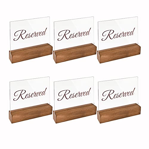 Sparkle Race Reserved Table Signs 6-Pack Acrylic Reserved Signs for Tables