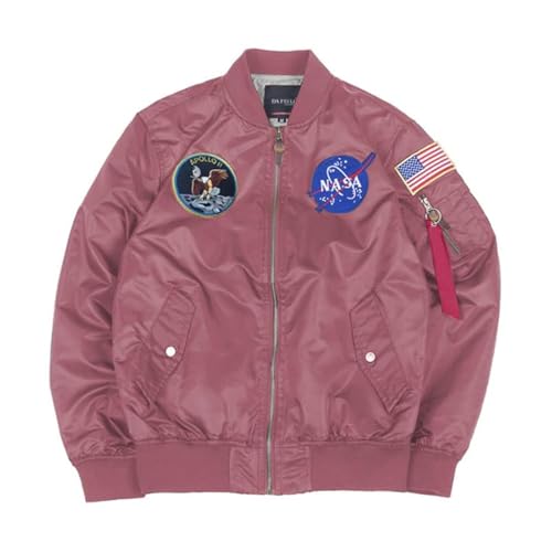 Image of CORIRESHA Mens Apollo NASA Patches Slim Fit Bomber Jackets Windbreaker