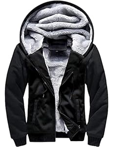 LLdress Sweats à Capuche Homme Veste Polaire Chaude Hiver Sweat Doublure Zippée avec Poche