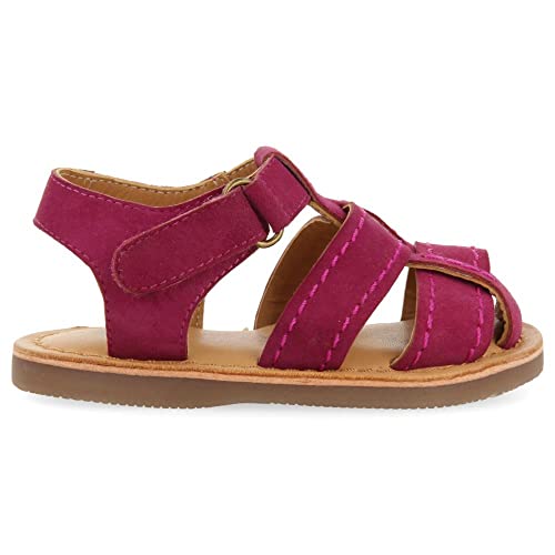 Sandales en peau fuchsia garçon Cabixi avec semelle crantée - 2