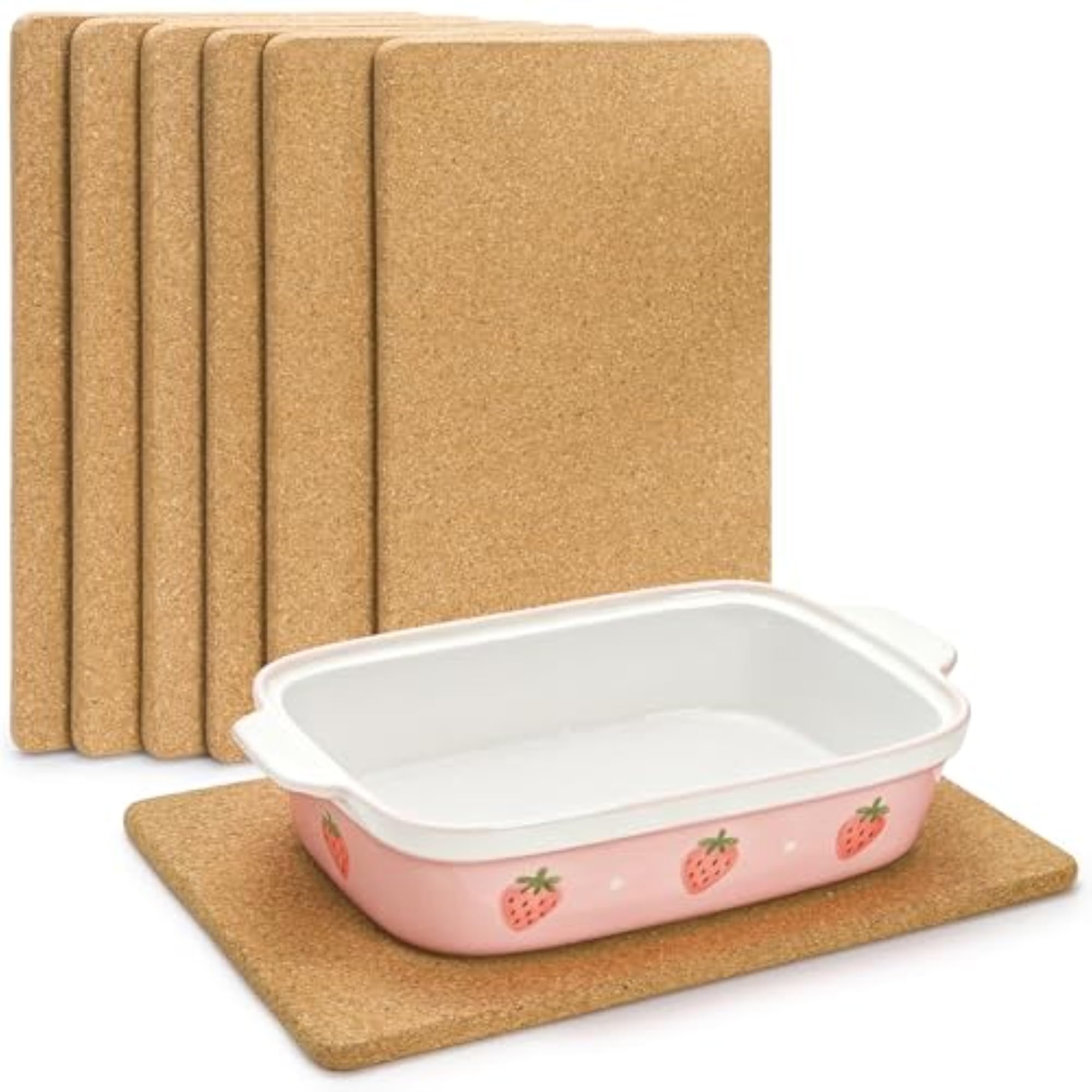 6 Pack Cork Trivets for Hot Dishes, Heat-Resistant Coasters