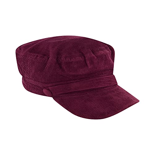 C & C California Fisherman Hat, Corduroy Cotton Sailor Cap with Button Snap Closure, Burgundy, One Size
