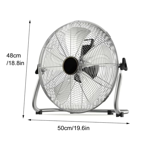Industrie-Standventilator mit hoher Geschwindigkeit, 8 Geschwindigkeitsstufen mit 130° Neigung, langlebiges Metalldesign für optimale Belüftung in Garage, Lager und Werkstatt