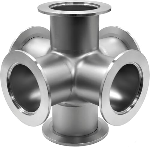 Brida rápida ISO-KF en acero inoxidable con conector de vacío cruzado de 6 vías modelo KF50