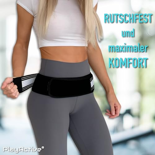 PlayActive Beckengurt, Hüftbandage - Hüftgürt für Damen & Herren - Ischias Bandage, ISG Gürtel für Hüfte Schmerzen - Sacroiliac belt, Iliosakralgürtel