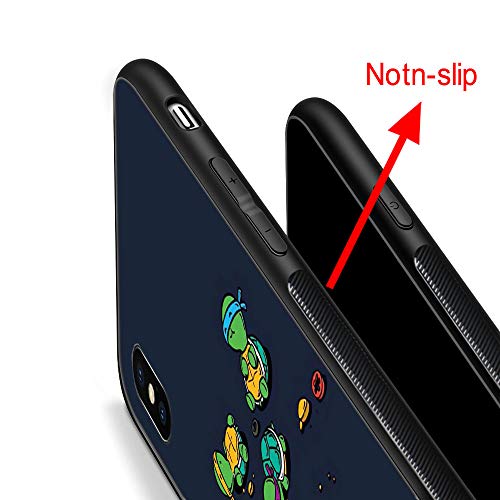 Iphone Xr Case,Anime Turtle 288 Pattern Design Iphone Xr Cases, Tempered Glass Back + Soft Silicone Tpu Shock Absorption Bumper Protective Case Compatible For Iphone Xr #TOP4
