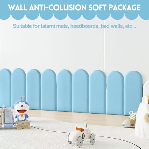Paneles de pared 3D acolchados con tapicería premium anticolisión de 40x20cm 4