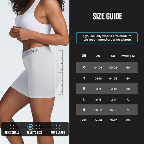 Image of STEP ONE Womens Boxers Underwear, 3-Pack, Viscose from Bamboo Womens Underwear, Moisture-Wicking, Anti-Chafing Boxers