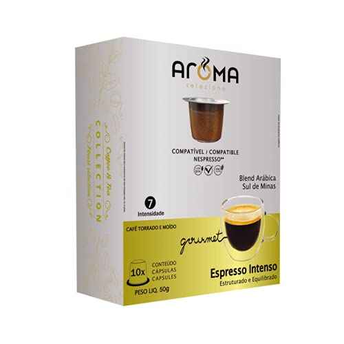Aroma Selezione Cápsulas de Café Espresso Intenso, Compatível com Nespresso, Contém 10 Cápsulas