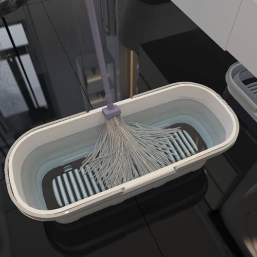 Balde Dobrável Retrátil com Rodinhas, 26 Litros, Retangular em Silicone, Compacto e Prático para Lav