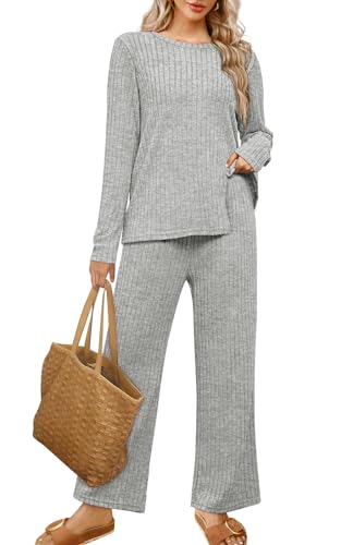 WIHOLL Matching Sets for Women Loungewear Set Soft Fall Outfits