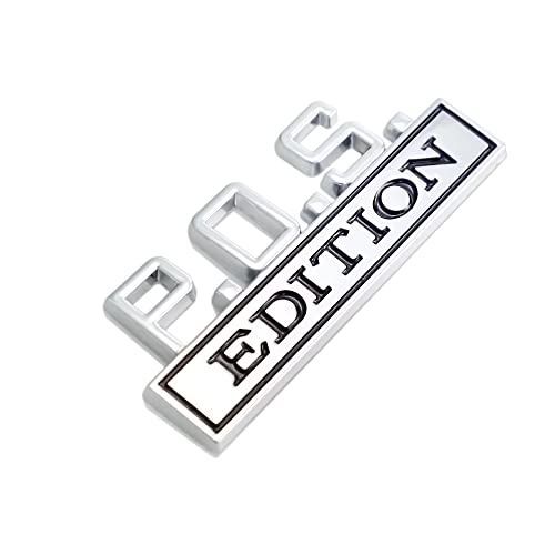 Image of 2 Pcs P.O.S. Edition Emblem 3D Metal Badge Decal Sticker Fit for Universal Car Truck SUV Side Rear Front Hood Trunk Door (Silver Black)