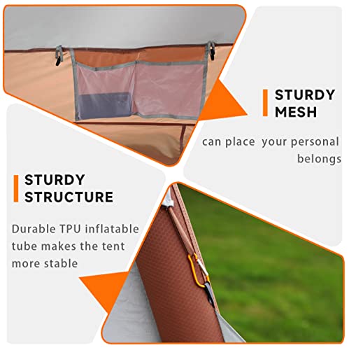 Umbalir Uniseks opblaasbare tent voor volwassenen ademend licht en regenbestendig bruin + Zilver groot grootes Zelt - Afbeelding 7