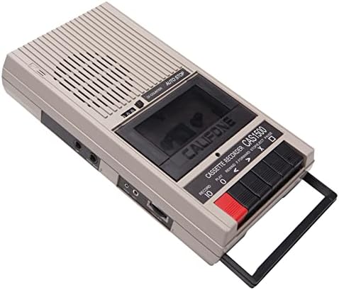 Califone CAS1500 Cassette Player/Recorder, Built-in Microphone, AC/DC Power, 1/4" Headphone Jack