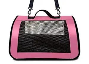 Risan Pet Cats Puppies Kitten Carrier Tote Cage Bag Breathable Airline Travel Mesh Ventilate Hiking and Outdoor Size 18?x 11?x 9? Pink