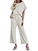 Tankaneo Womens Striped 2 Piece Sets Short Sleeve T Shirts Wide Leg Pants Matching Lounge Set with Pockets